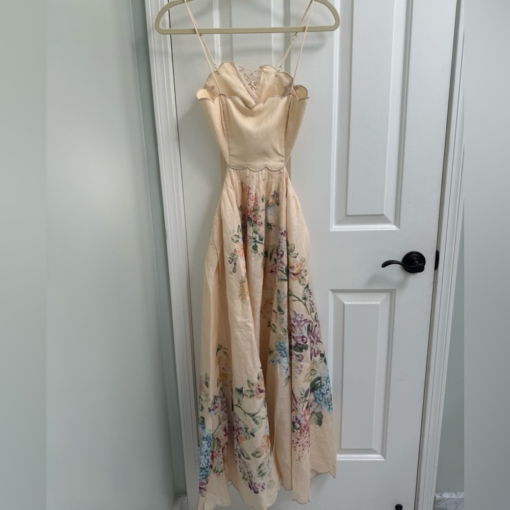 Zimmermann Cream Floral Midi Dress
